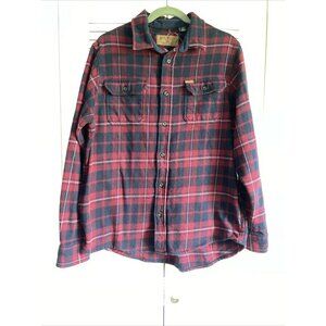 Orvis Big Bear Heavyweight  Flannel Button Down Shirt/Shacket pockets  Red Large